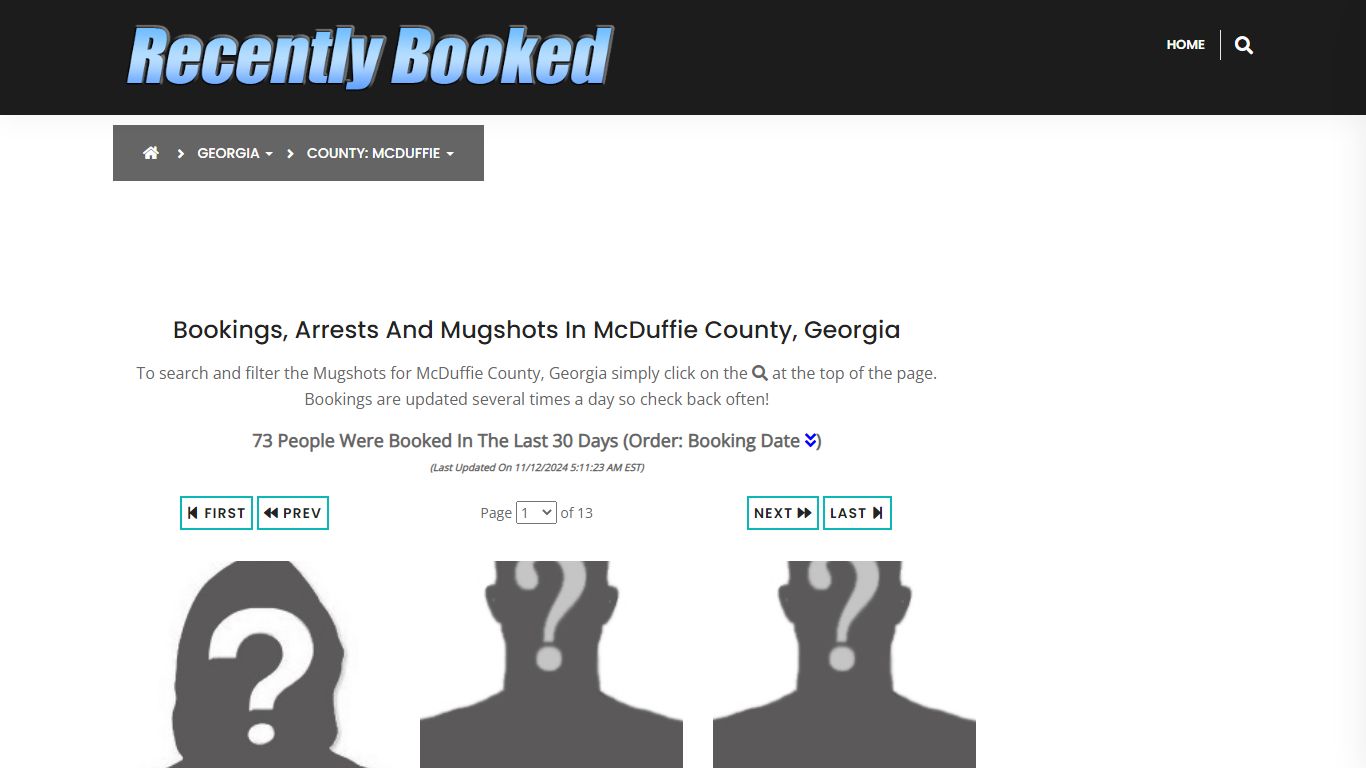 Bookings, Arrests and Mugshots in McDuffie County, Georgia